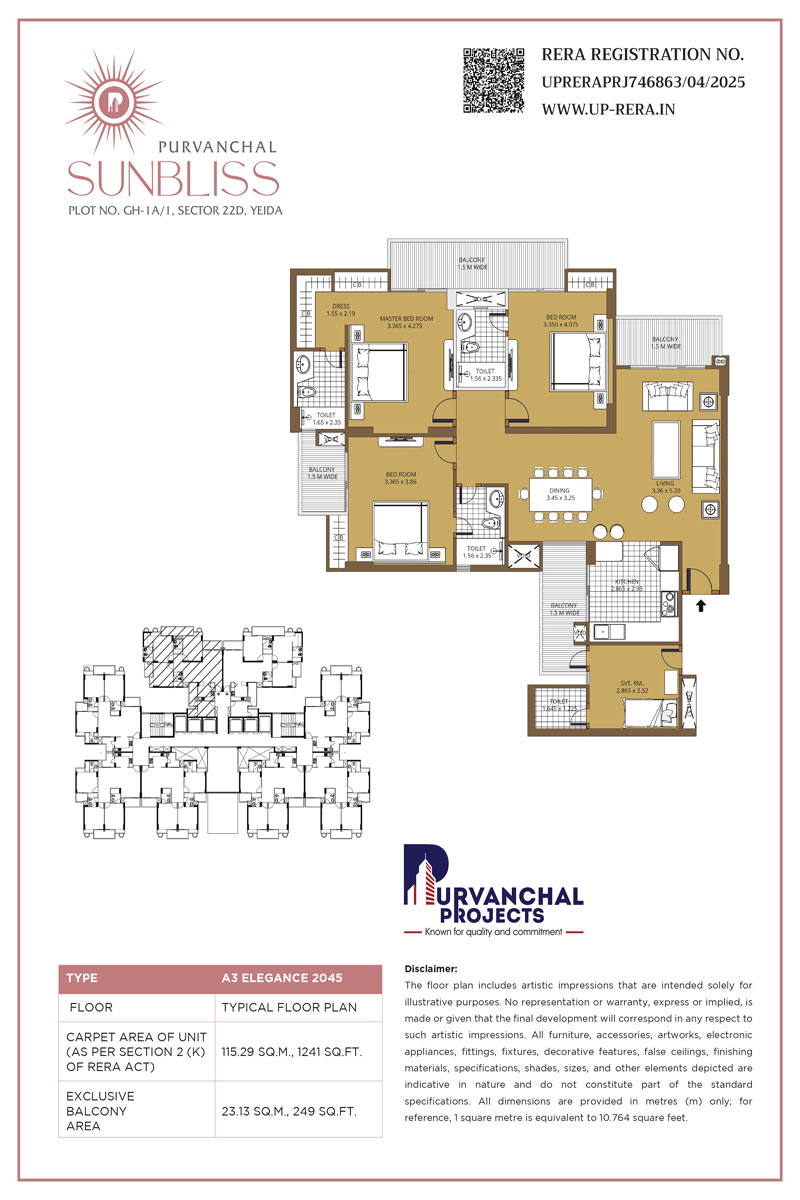 
Purvanchal Sunbliss floor plan 