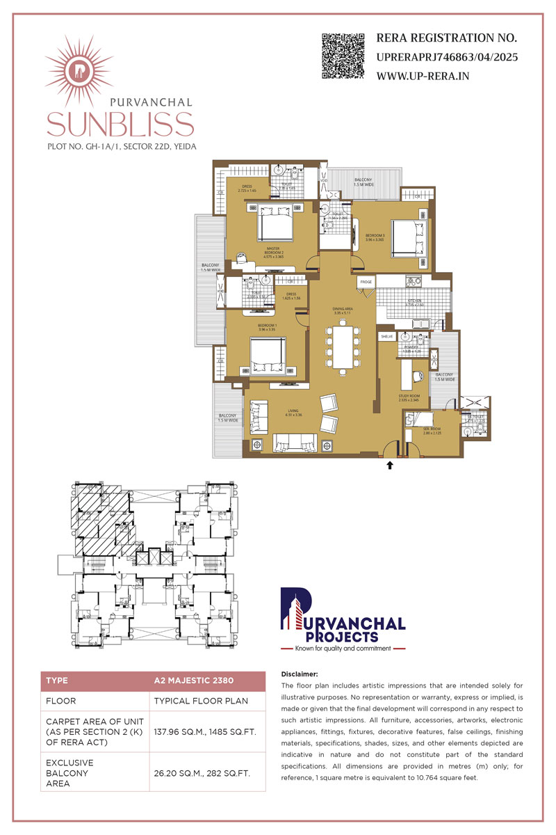 
Purvanchal Sunbliss floor plan 