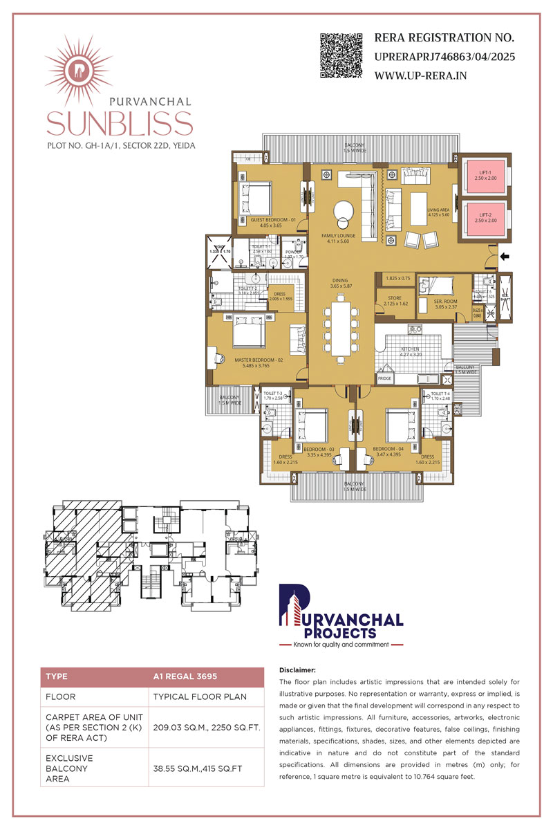
Purvanchal Sunbliss floor plan 